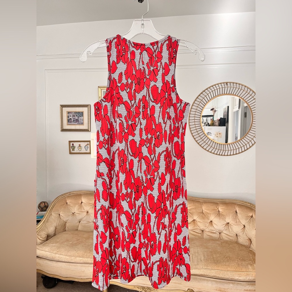 BeBop Red and White Sleeveless Floral Dress Vintage Style Sz S